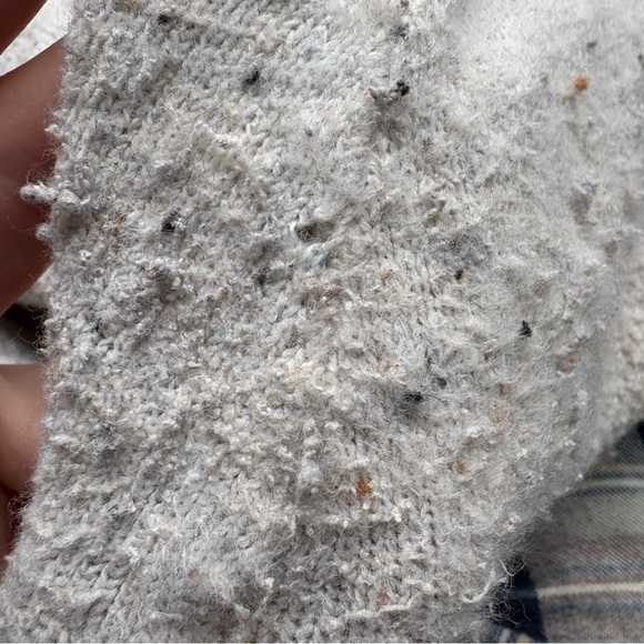 Sweater Set - joggers & v-neck sweater - speckled cream color - cotton blend - Picture 9 of 11